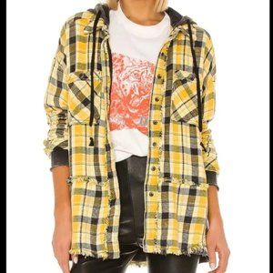 NWT NEW Free People Calico Basin Oversized Size Small Hooded Jacket Shirt